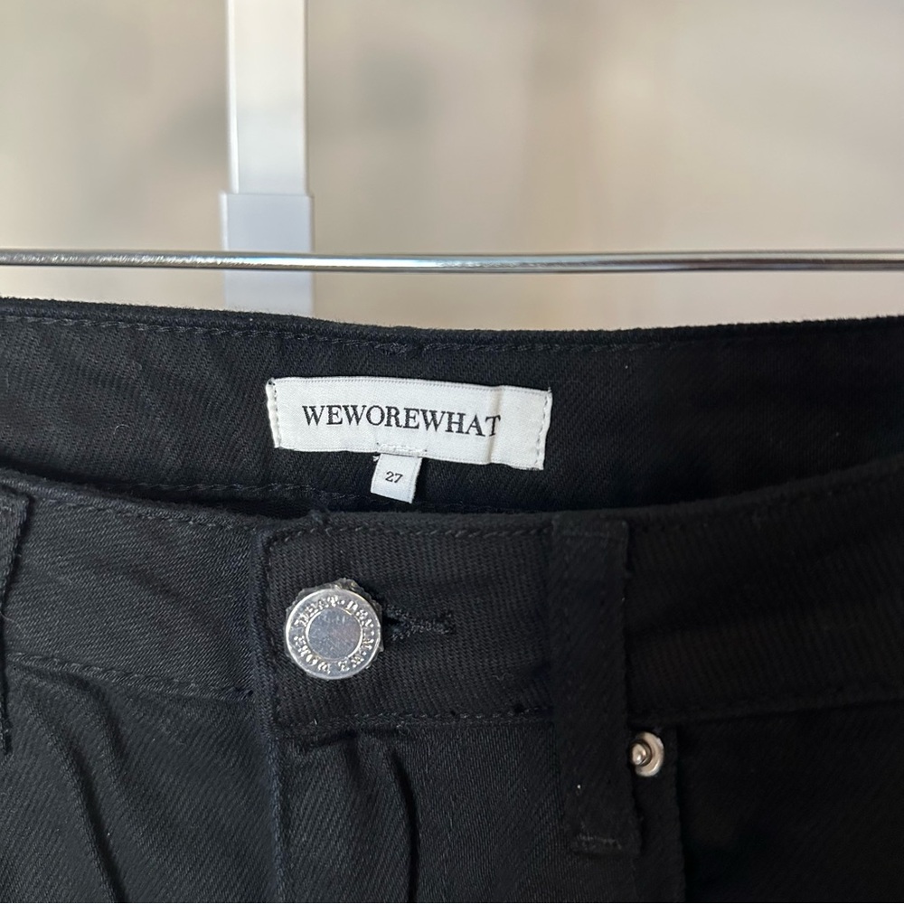 WEWOREWHAT Faux Fur Straight Leg Jeans - Picture 7 of 11
